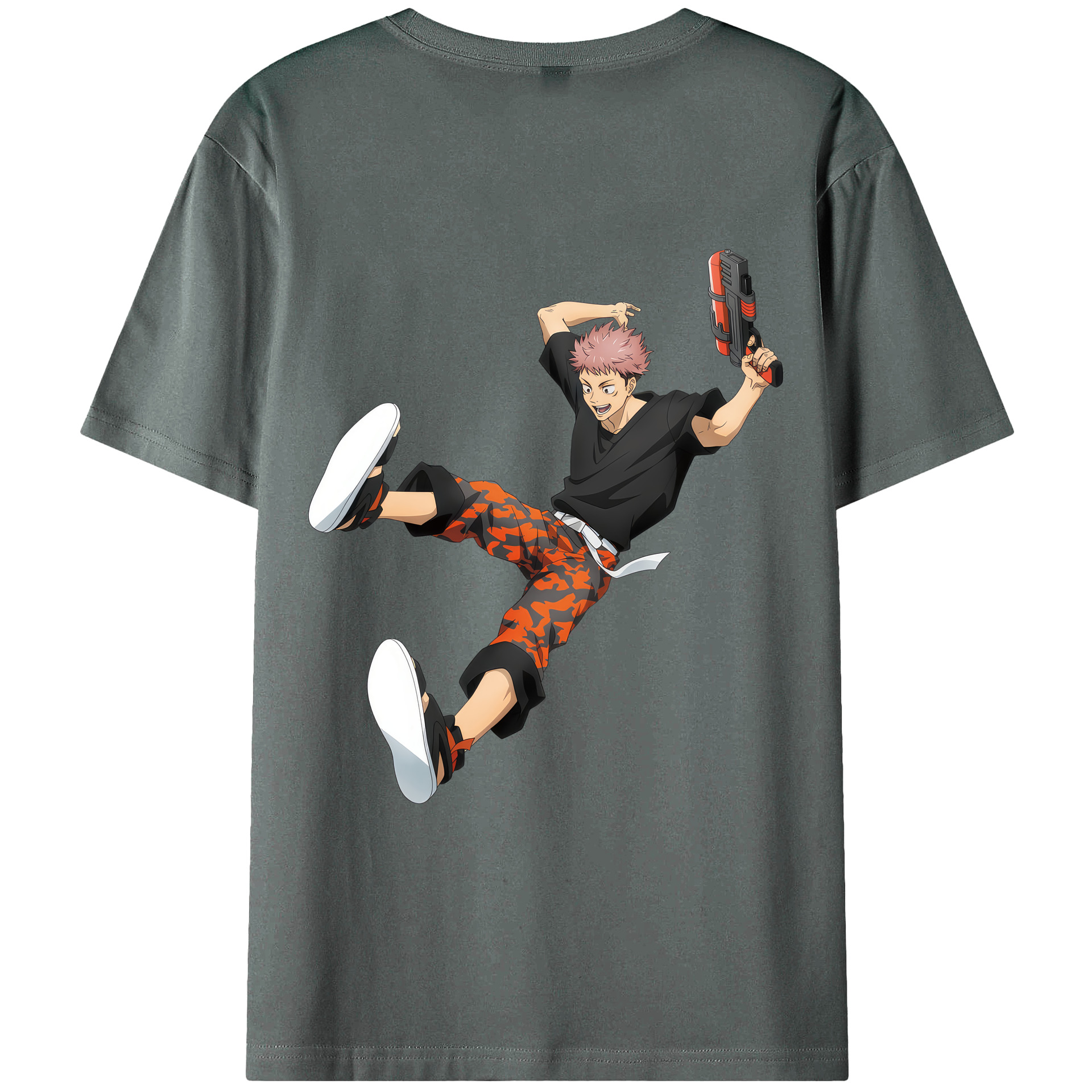 （画像用） 呪術廻戦 Jujutsu Kaisen 綿100％ メンズ半袖Tシャツ（バックプリント） 通気性